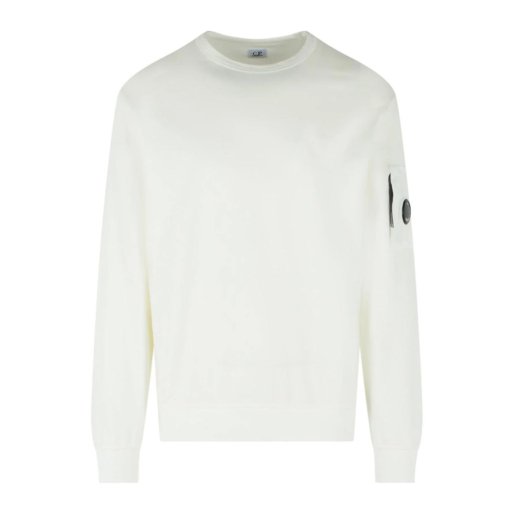 Cp Company 019A Light Fleece Lens Sweatshirt In White