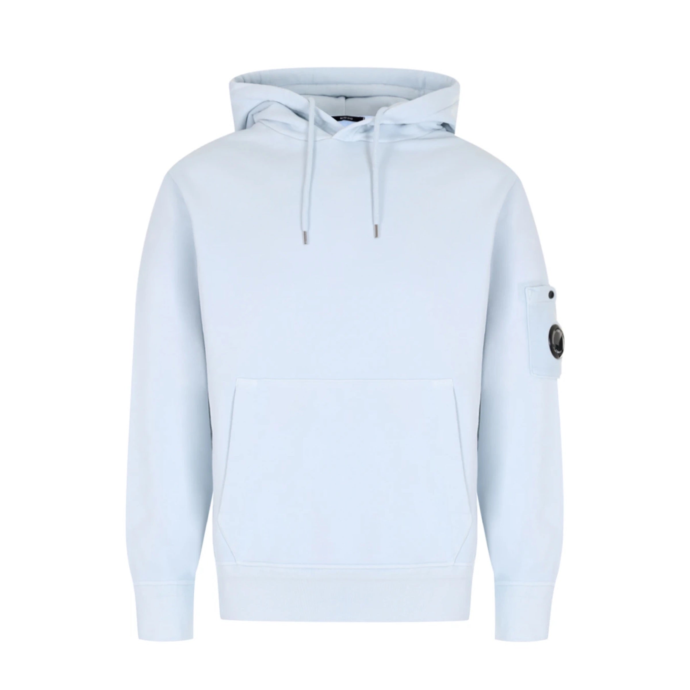 Cp Company 099A Brushed Emerised Resist Dyed Lens Hoodie In Starlight Blue