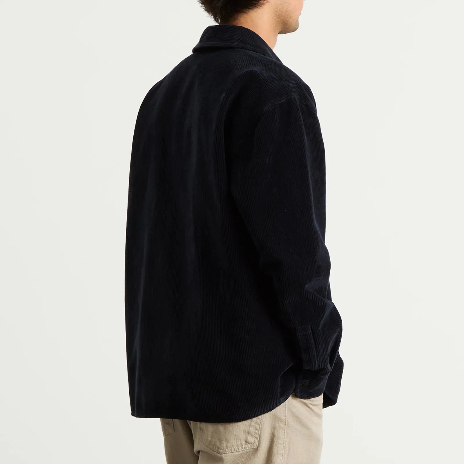Stone Island Corduroy Overshirt In Navy