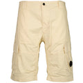 Cp Company 116A Satin Stretch Cargo Shorts In Pistachio Shell