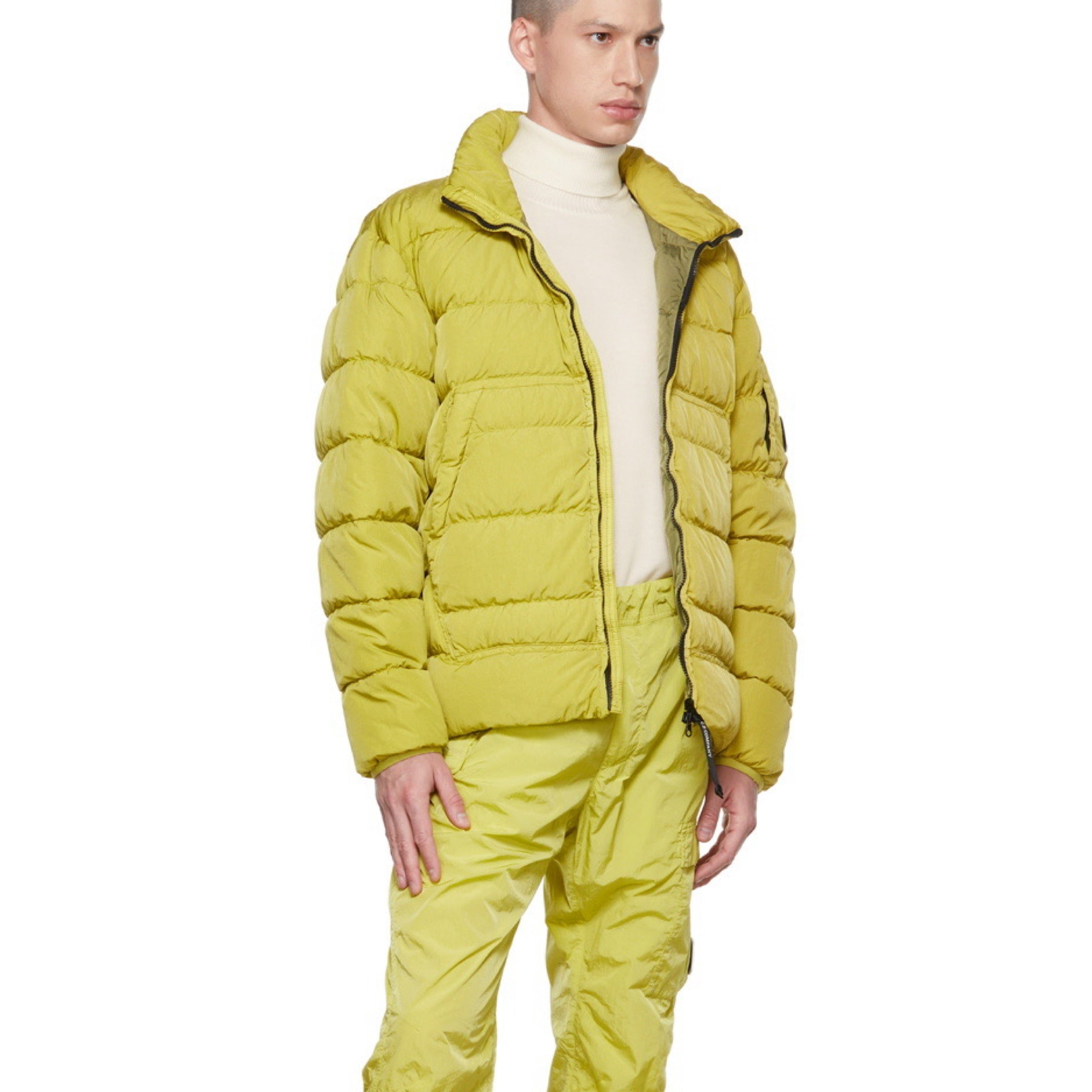 Cp Company 028A Down Jacket In Golden Palm