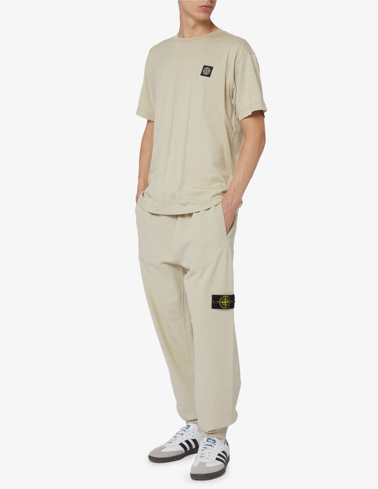 Stone Island Cotton Jogging Botttoms In Stucco
