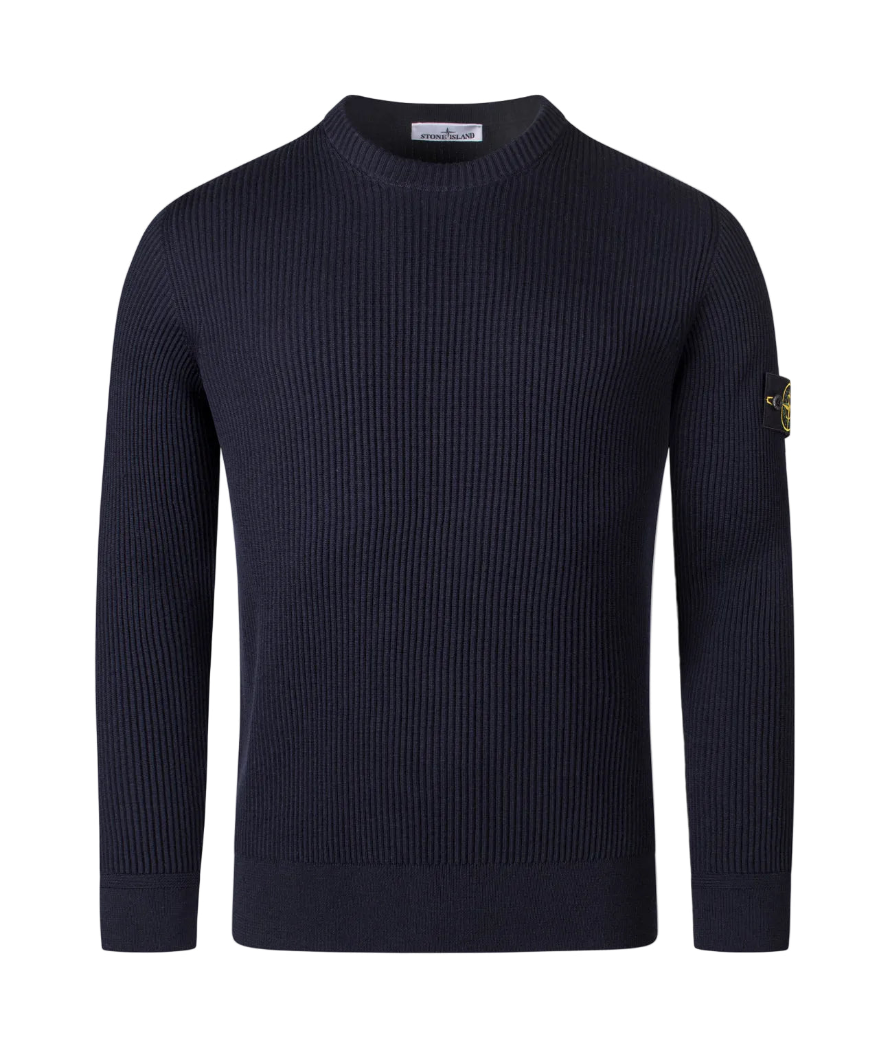 Stone Island Wool Crew Neck Sweatshirt In Navy