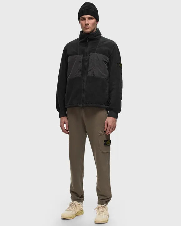 Stone Island Diagonal Fleece Old Effect Pocket Joggers In Walnut Brown