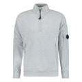 Cp Company 16cm Diagonal Raised Quarter Zip Lens Sweatshirt In Grey M93