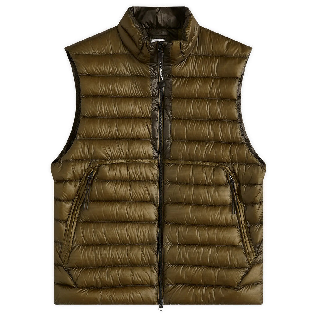 Cp Company 201A D.D Shell Lens Down Gilet In Ivy Green