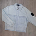 Stone Island Bleached Denim Jacket - Blue