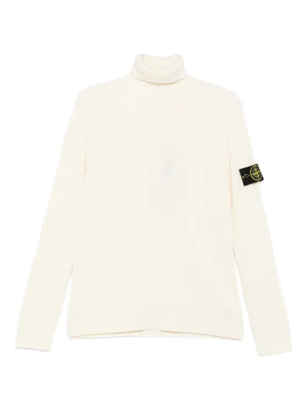 Stone Island Light Knit Roll Neck Sweatshirt 525C4 Natural White
