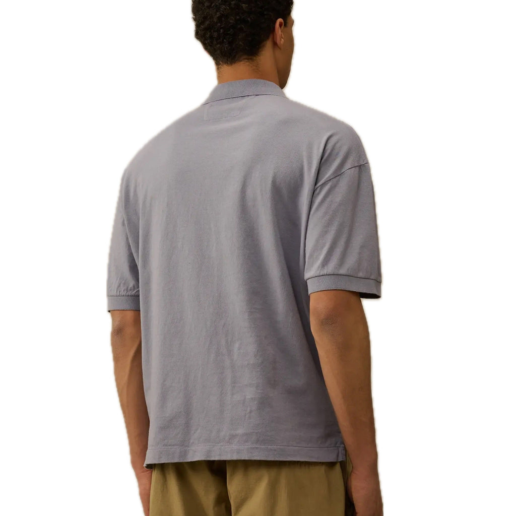 Cp Company Box Fit 989 Logo Polo Shirt In Lavender