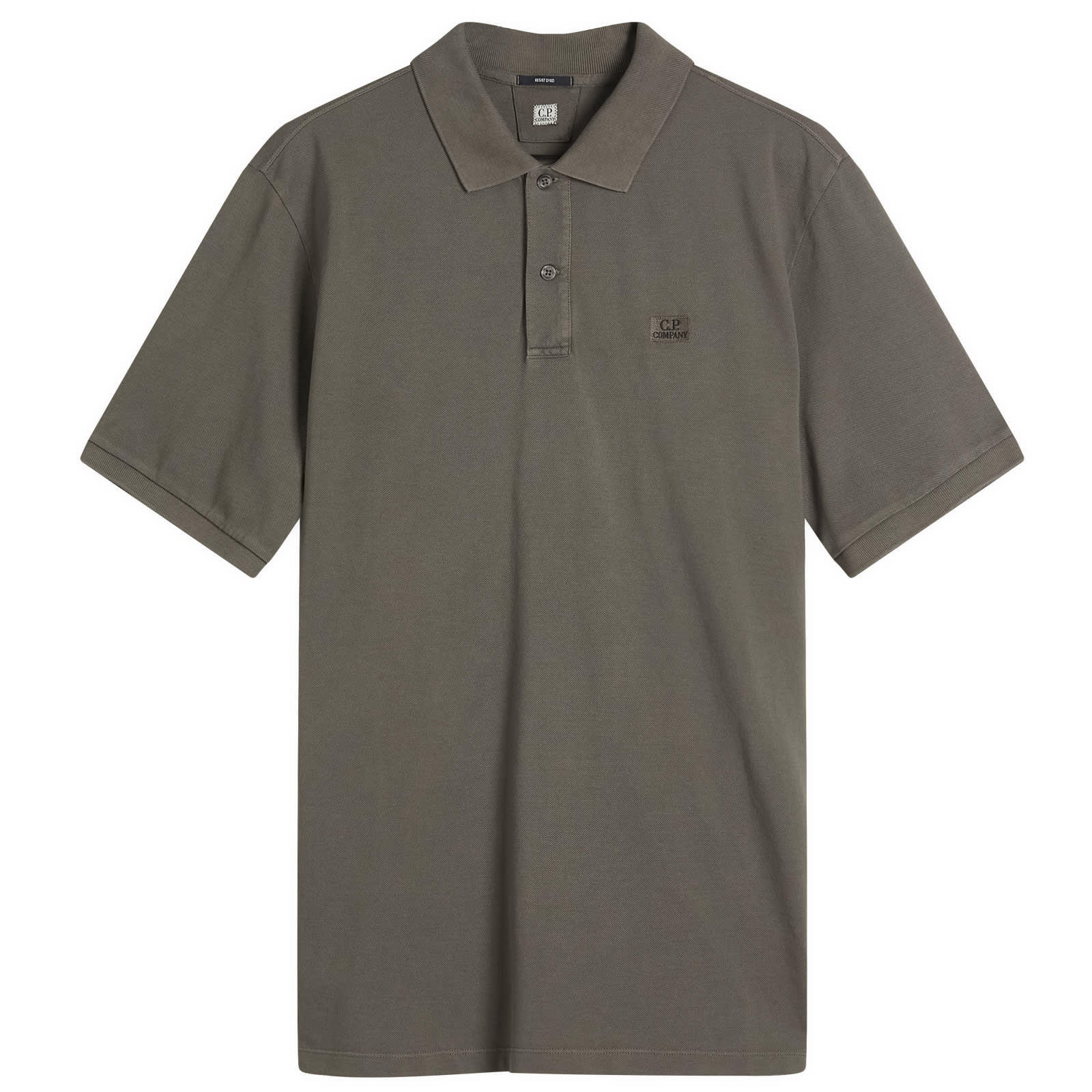 Cp Company 180A Resist Dyed Polo Shirt In Smoked Pearl