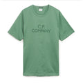 Cp Company 148A Twisted Jersey Mercerized Cotton Embroidered Logo T-Shirt In Green Bay