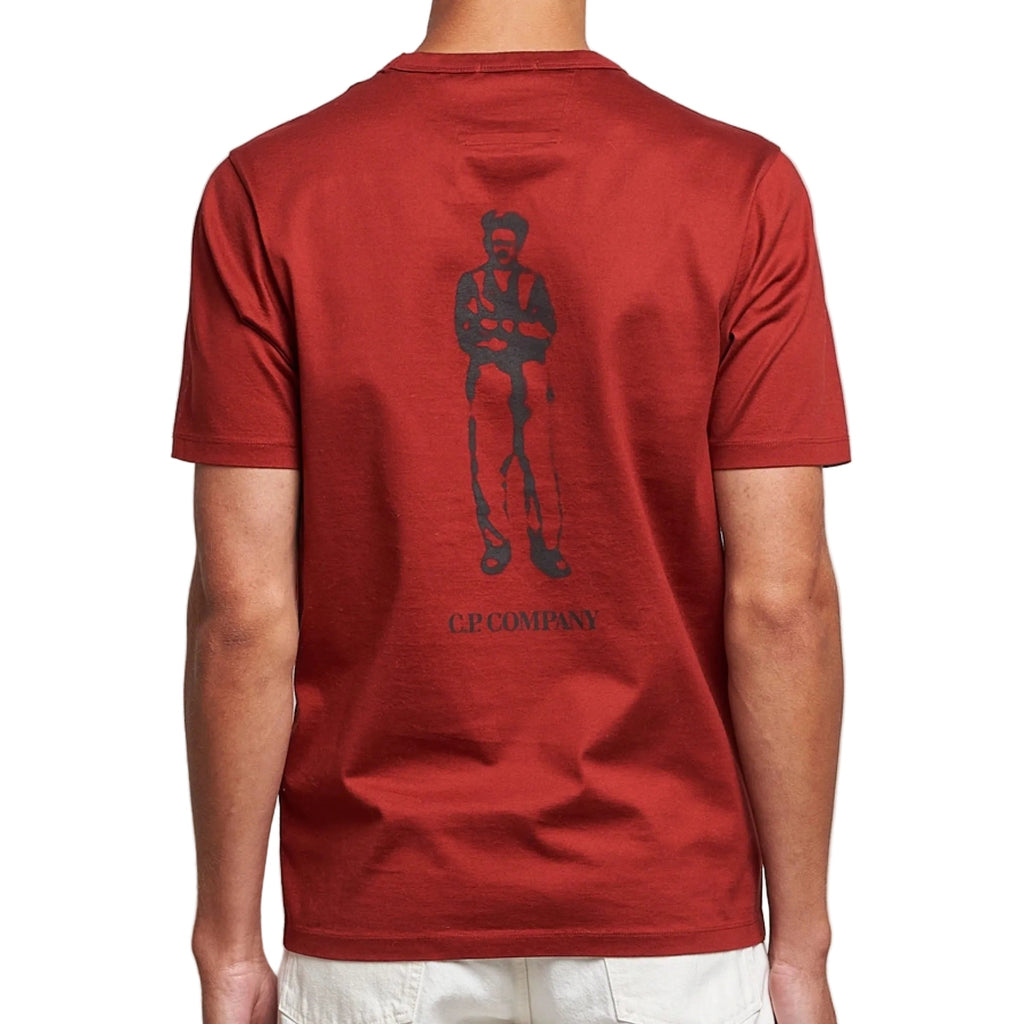 Cp Company Mercerized Cotton Sailor Logo T-Shirt in Red