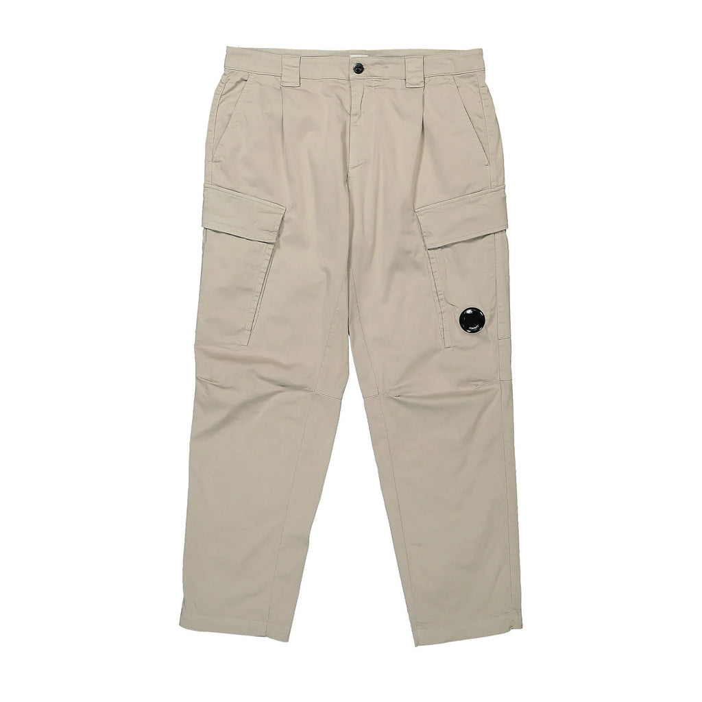 Cp Company 056A Stretch Sateen Cargo Pants In Beige