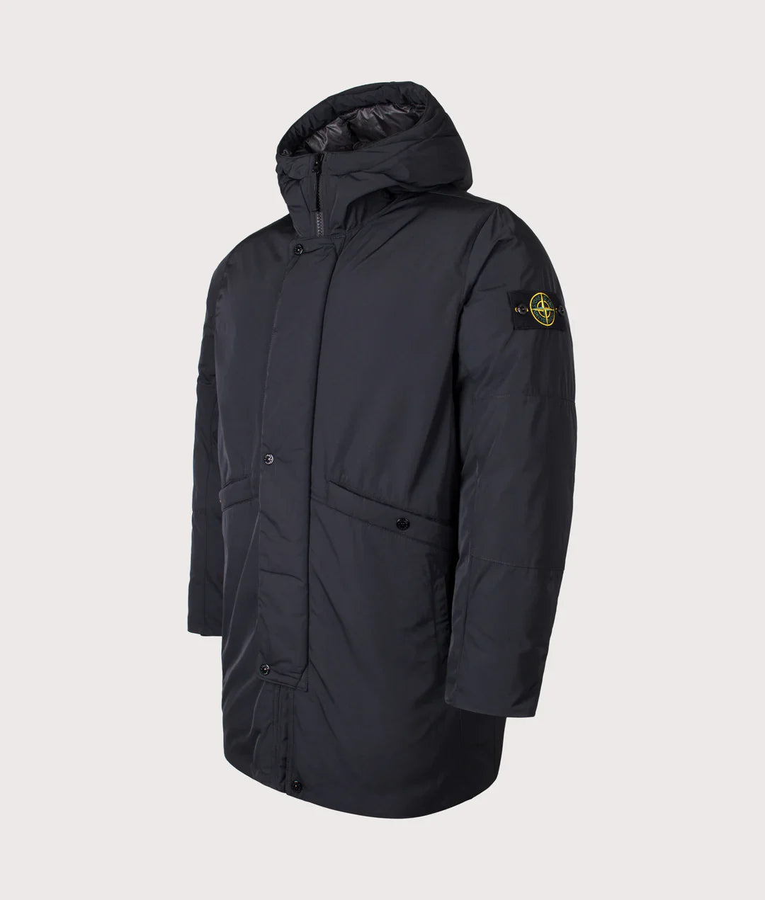 Stone Island Micro Twill Down Parka In Black