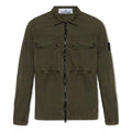 Stone Island Garment Dyed Overshirt In Olive