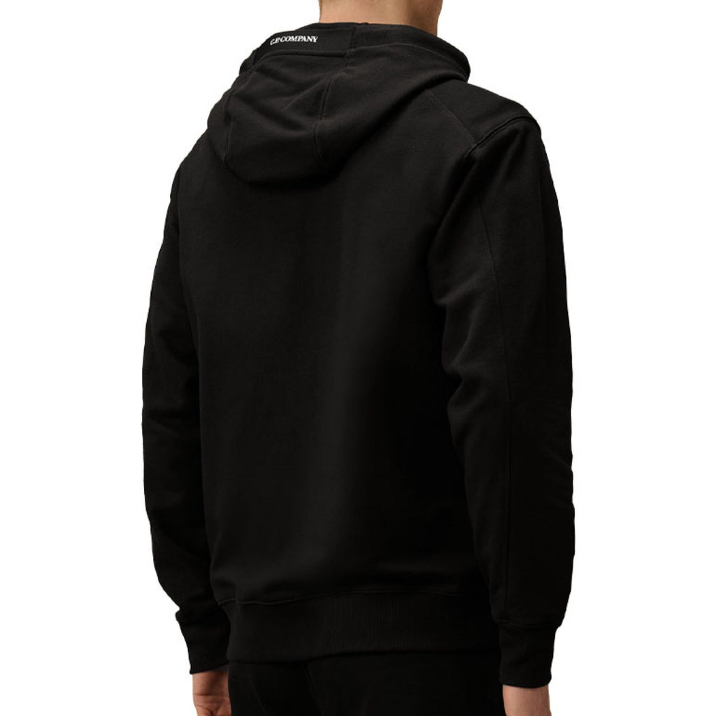 Cp Company 024A Diagonal Raised Overhead Hoodie In Black