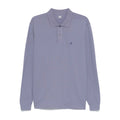 Cp Company Stretch Pique Long Sleeved Polo Shirt In Lavender