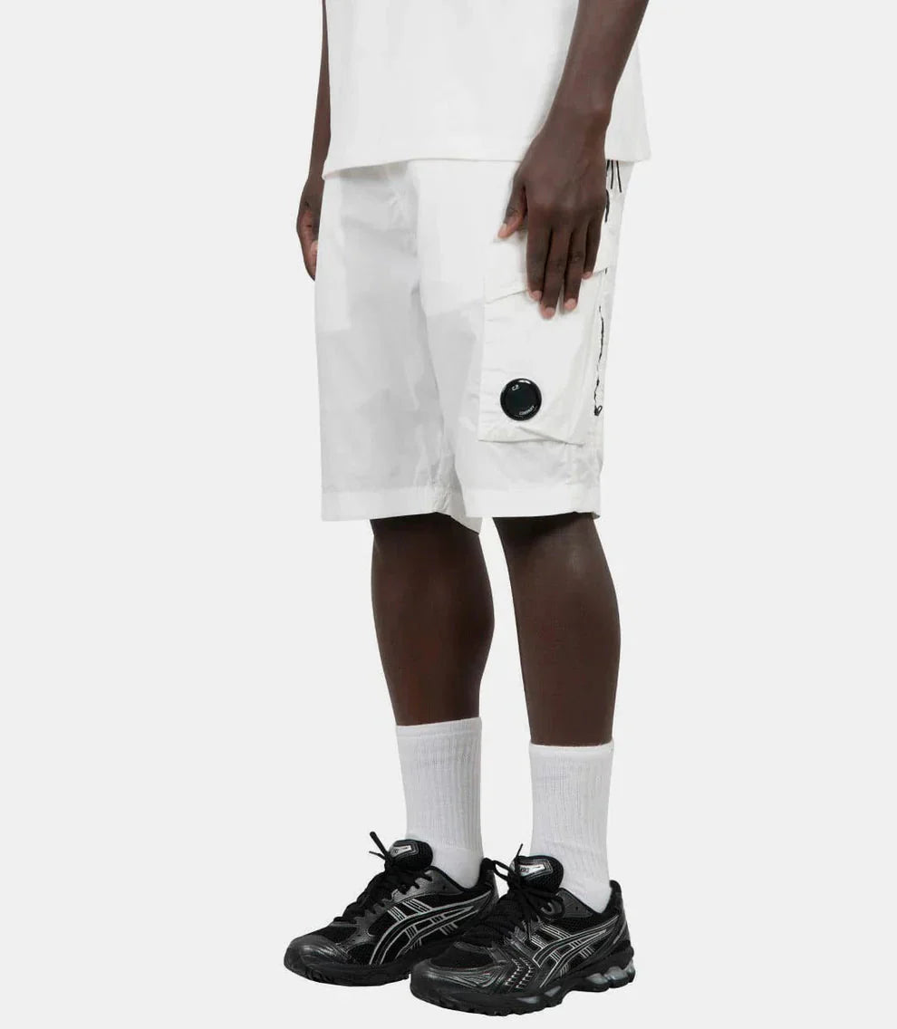 Cp Company 292A 50-Fili Lens Cargo Shorts In White