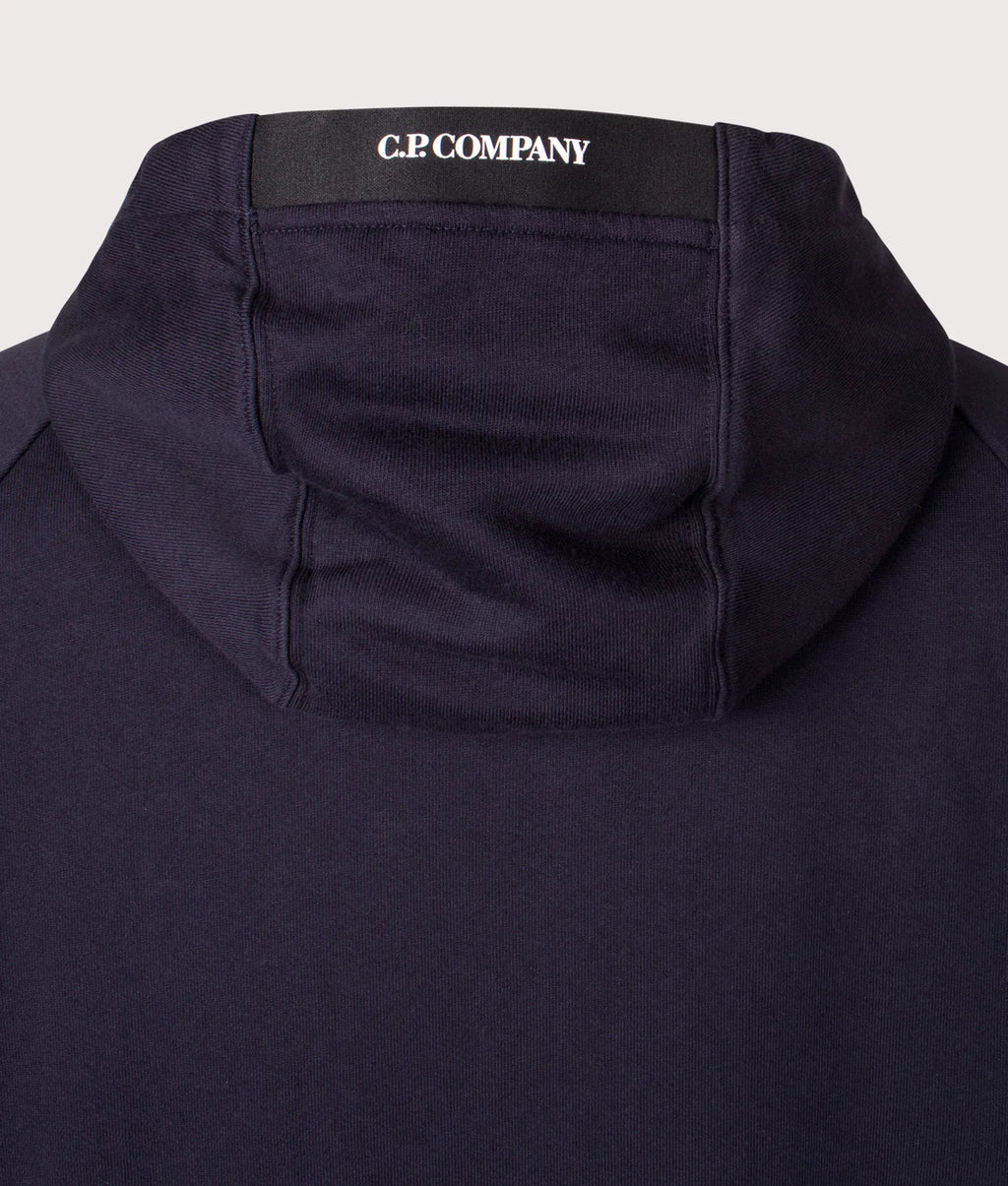 Cp Company 025A Diagonal Raised Lens Full Zip Hoodie In Navy