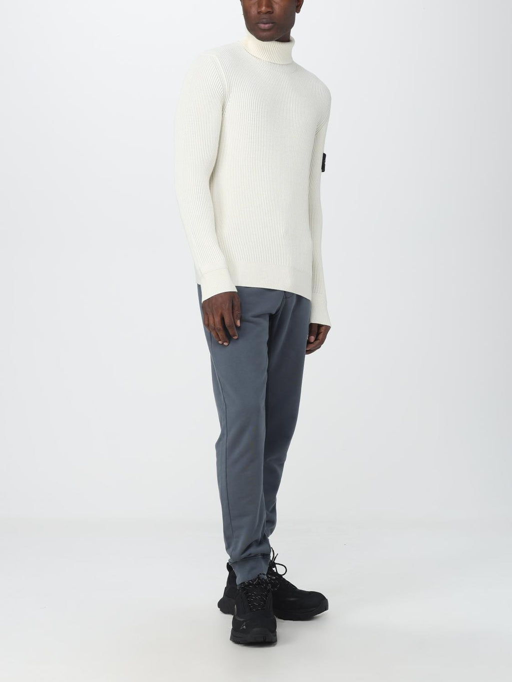 Stone Island Cotton Jogging Botttoms In Grey