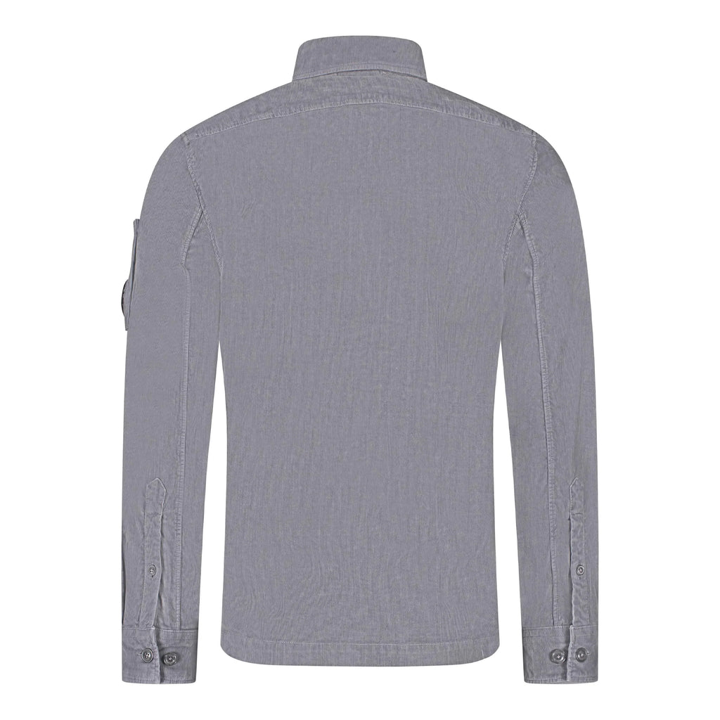 Cp Company Corduroy Button Up Shirt in Excalibur Grey