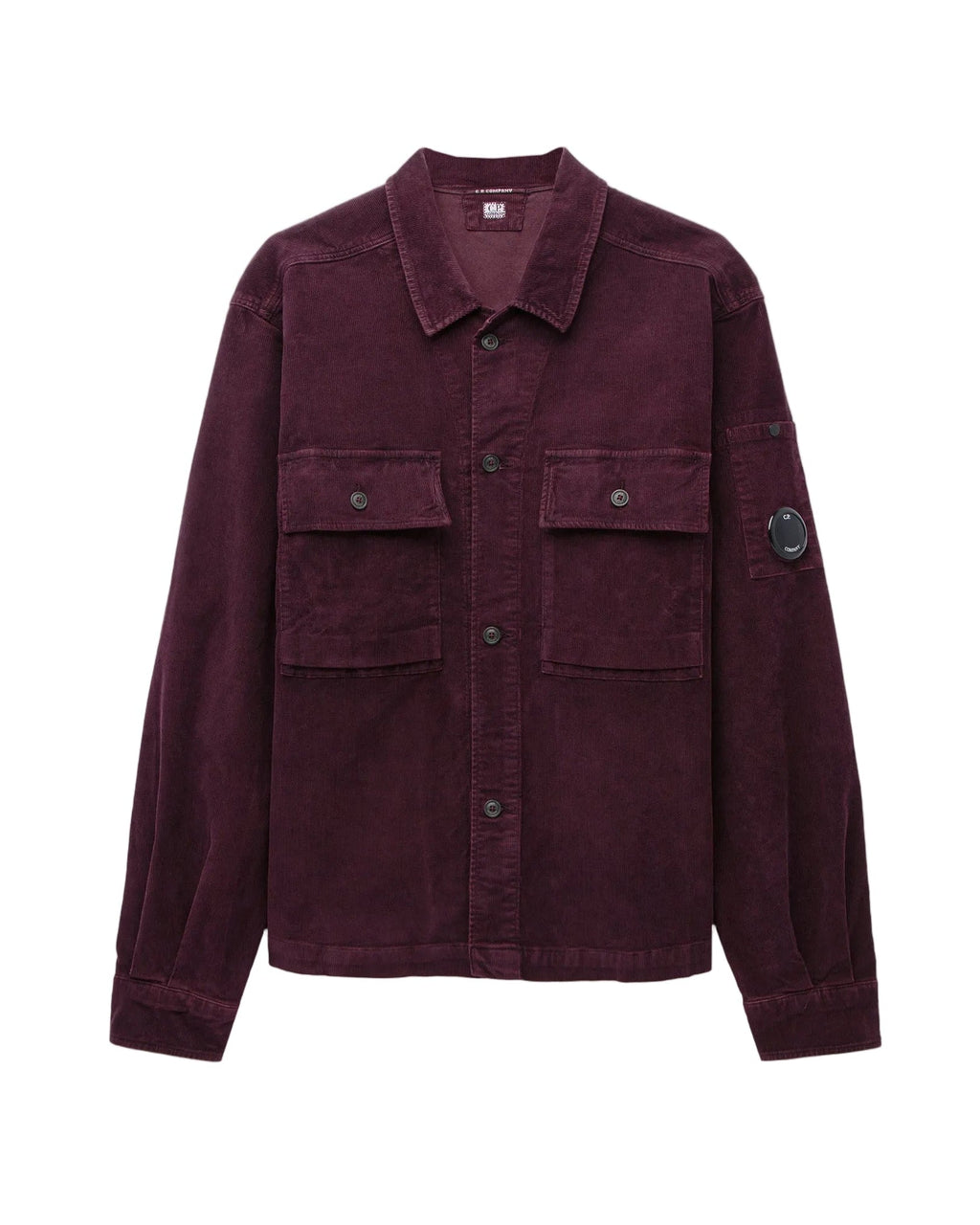 Cp Company Corduroy Utility Lens Overshirt In Potent Purple