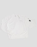 Brushed & Emerized Diagonal Fleece Lens Sweatshirt Gauze White