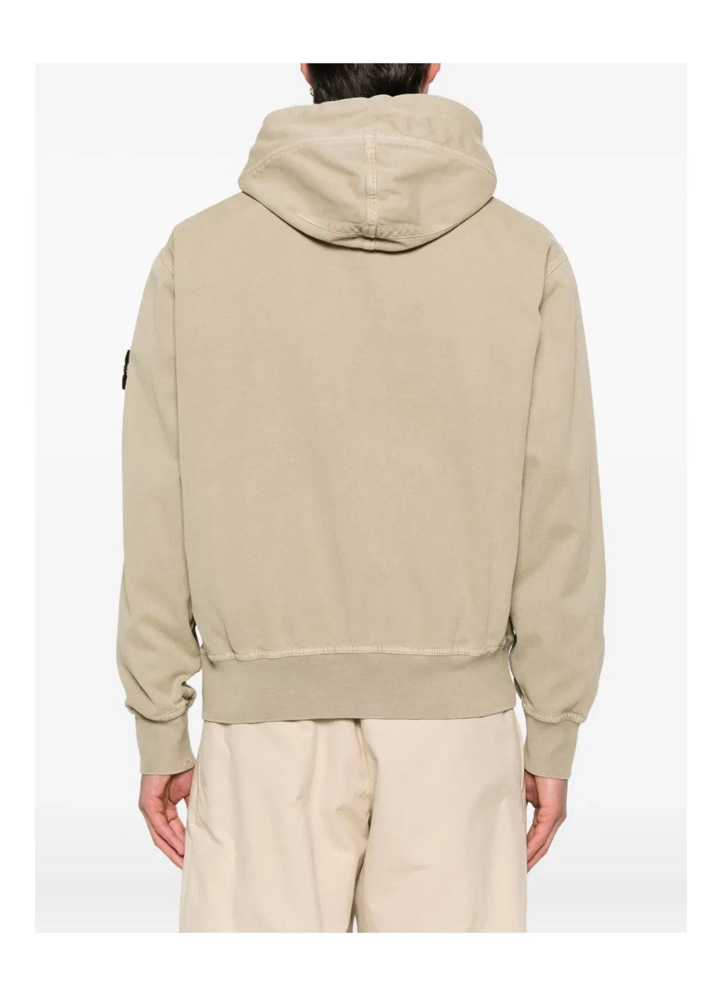 Stone Island Organic Cotton Hooded Canvas Work Jacket In Desert