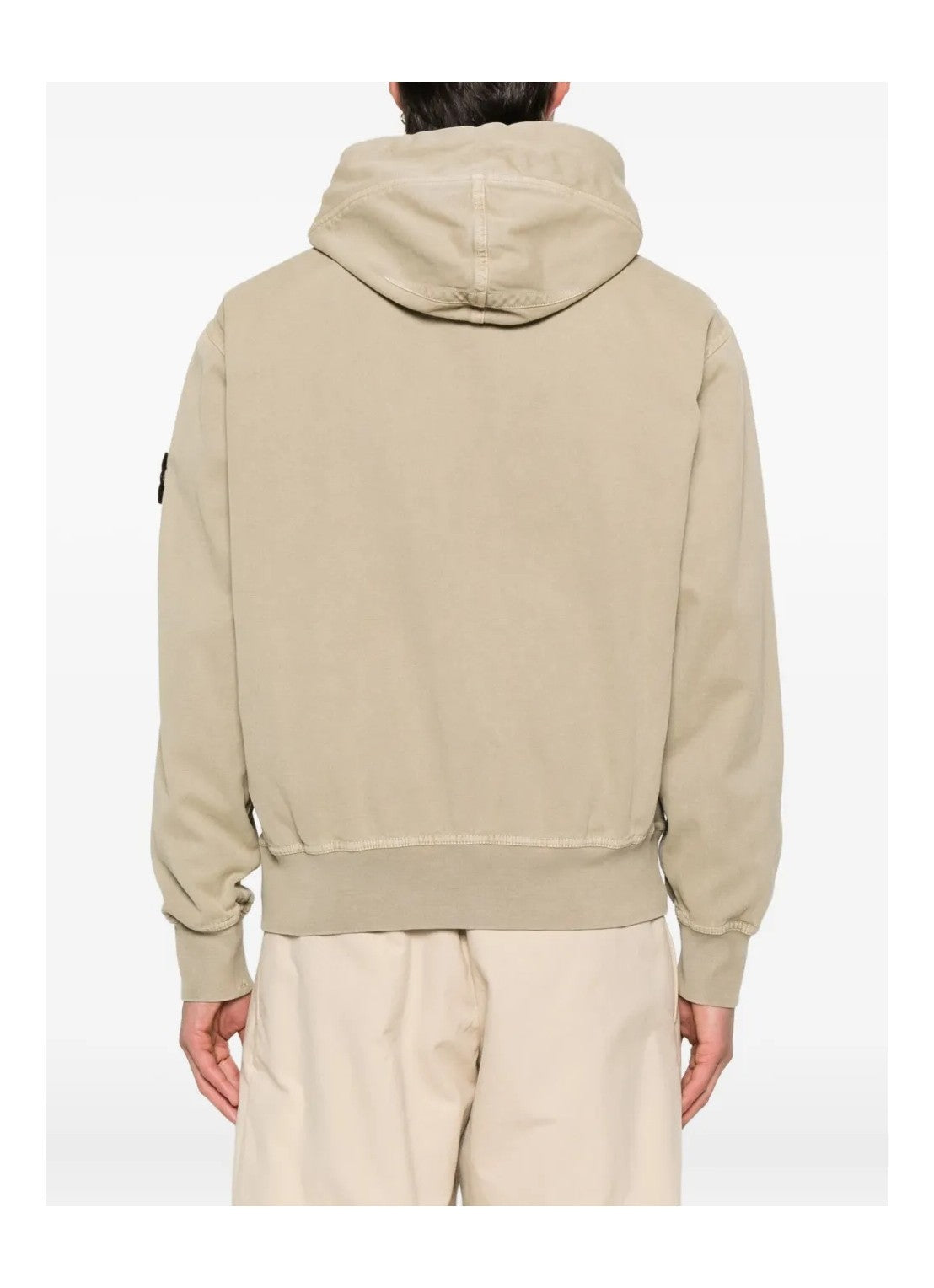 Stone Island Organic Cotton Hooded Canvas Work Jacket In Desert