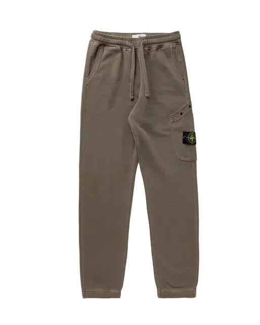 Stone Island Diagonal Fleece Old Effect Pocket Joggers In Walnut Brown