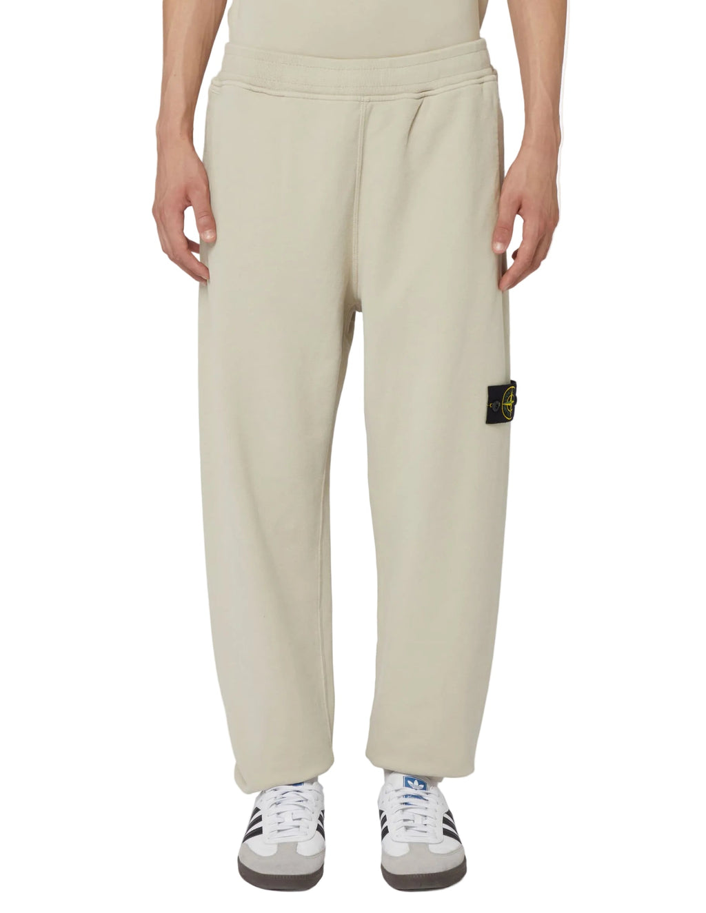 Stone Island Cotton Jogging Botttoms In Stucco
