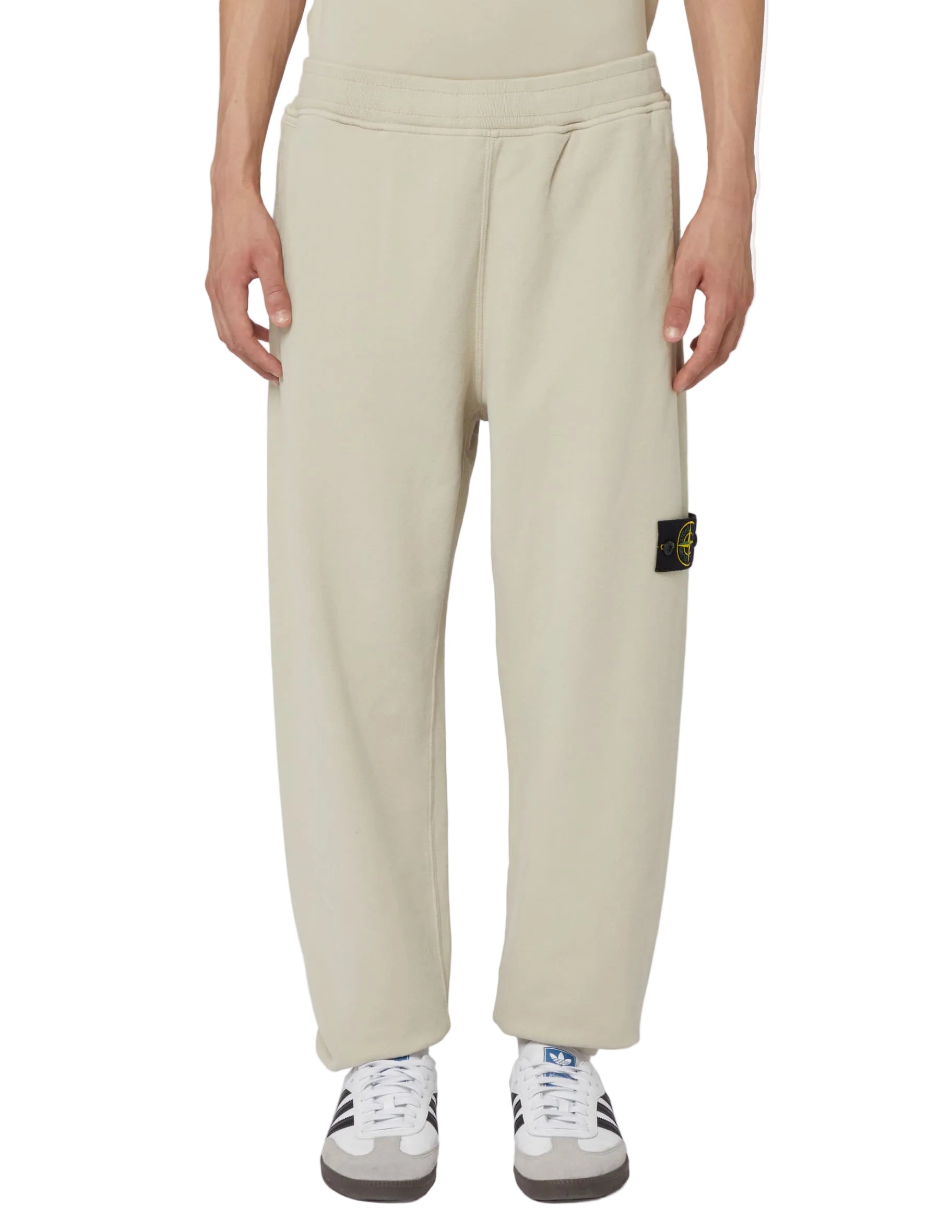 Stone Island Cotton Jogging Botttoms In Stucco