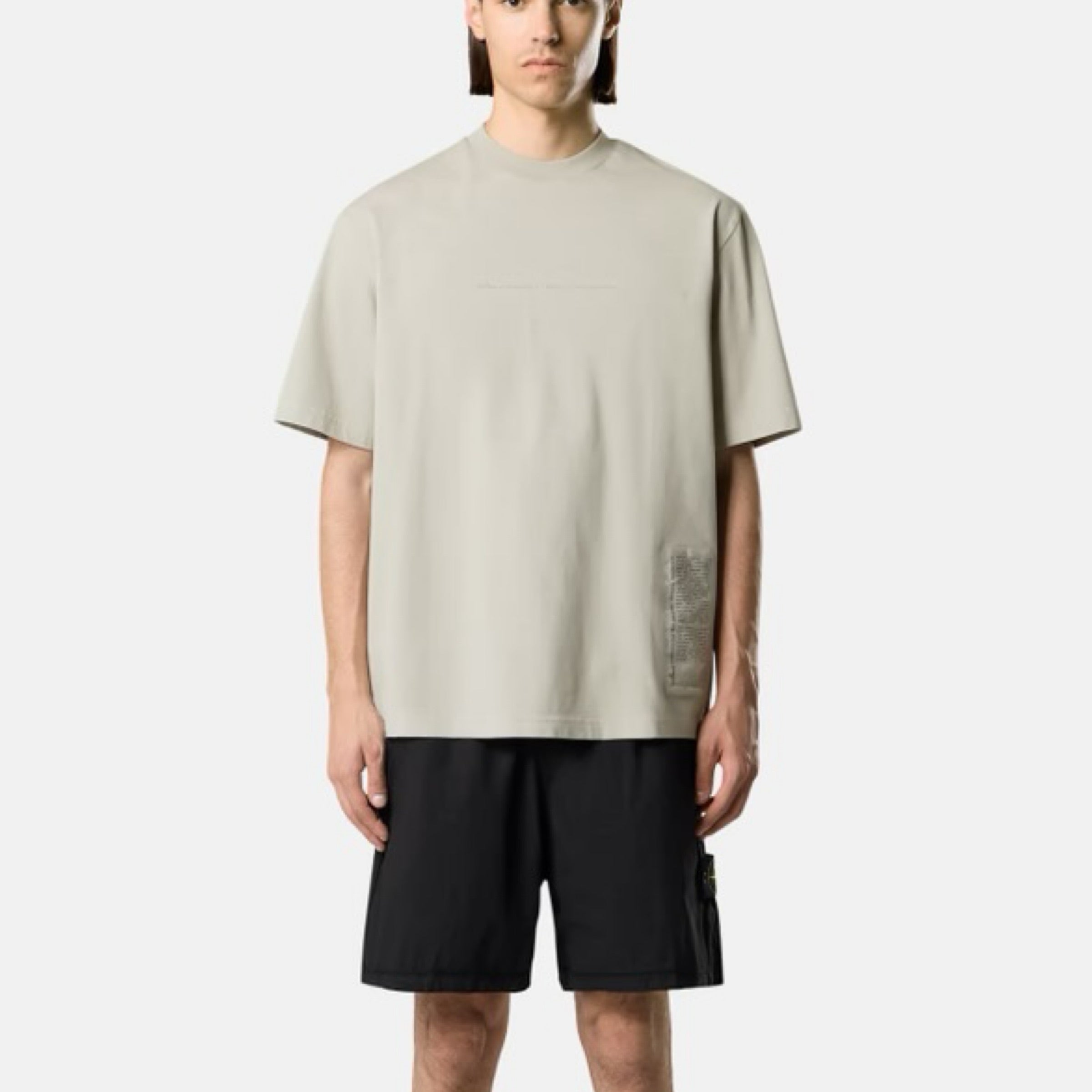 Stone Island Garment Dyed Combed Organic Cotton T-Shirt In Pearl Grey