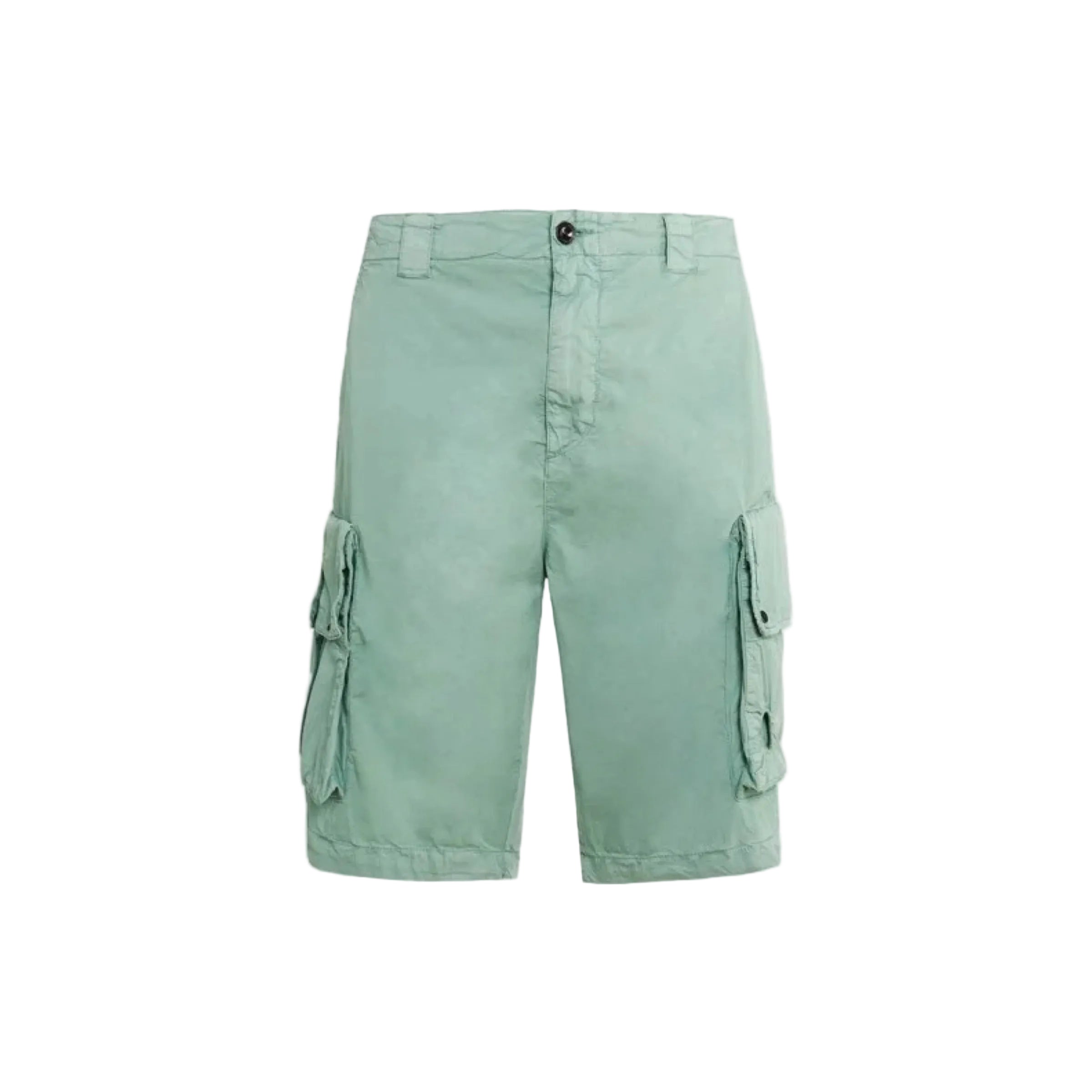 Cp Company 295a Lens Twill Stretch Cargo Shorts in Green Bay