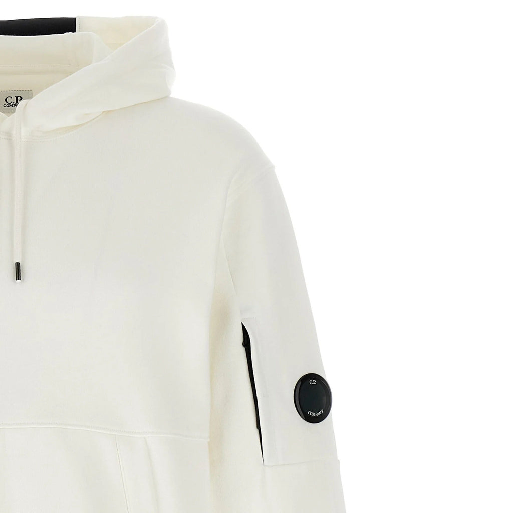 Cp Company 024A Diagonal Raised Overhead Hoodie In White