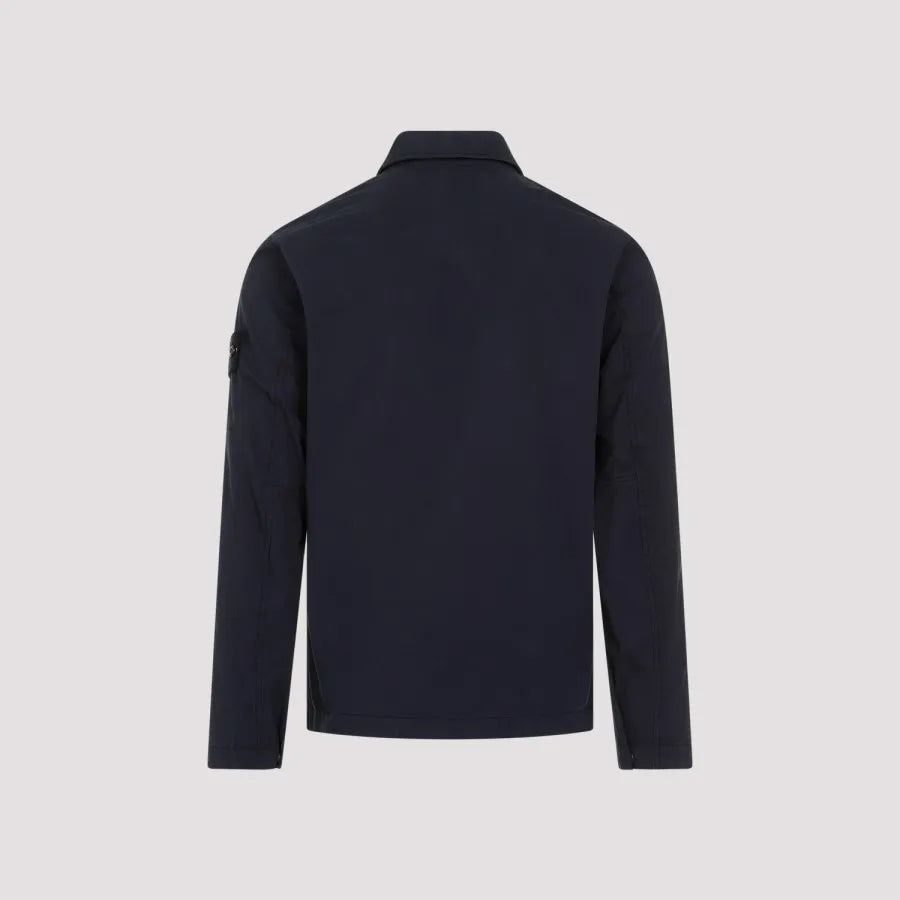 Stone Island Supima Cotton Twill Stretch-Tc Shirt In Navy