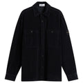 Stone Island Corduroy Overshirt In Navy