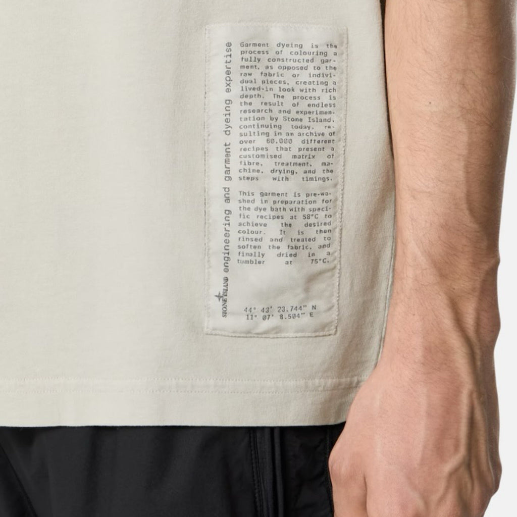 Stone Island Garment Dyed Combed Organic Cotton T-Shirt In Pearl Grey