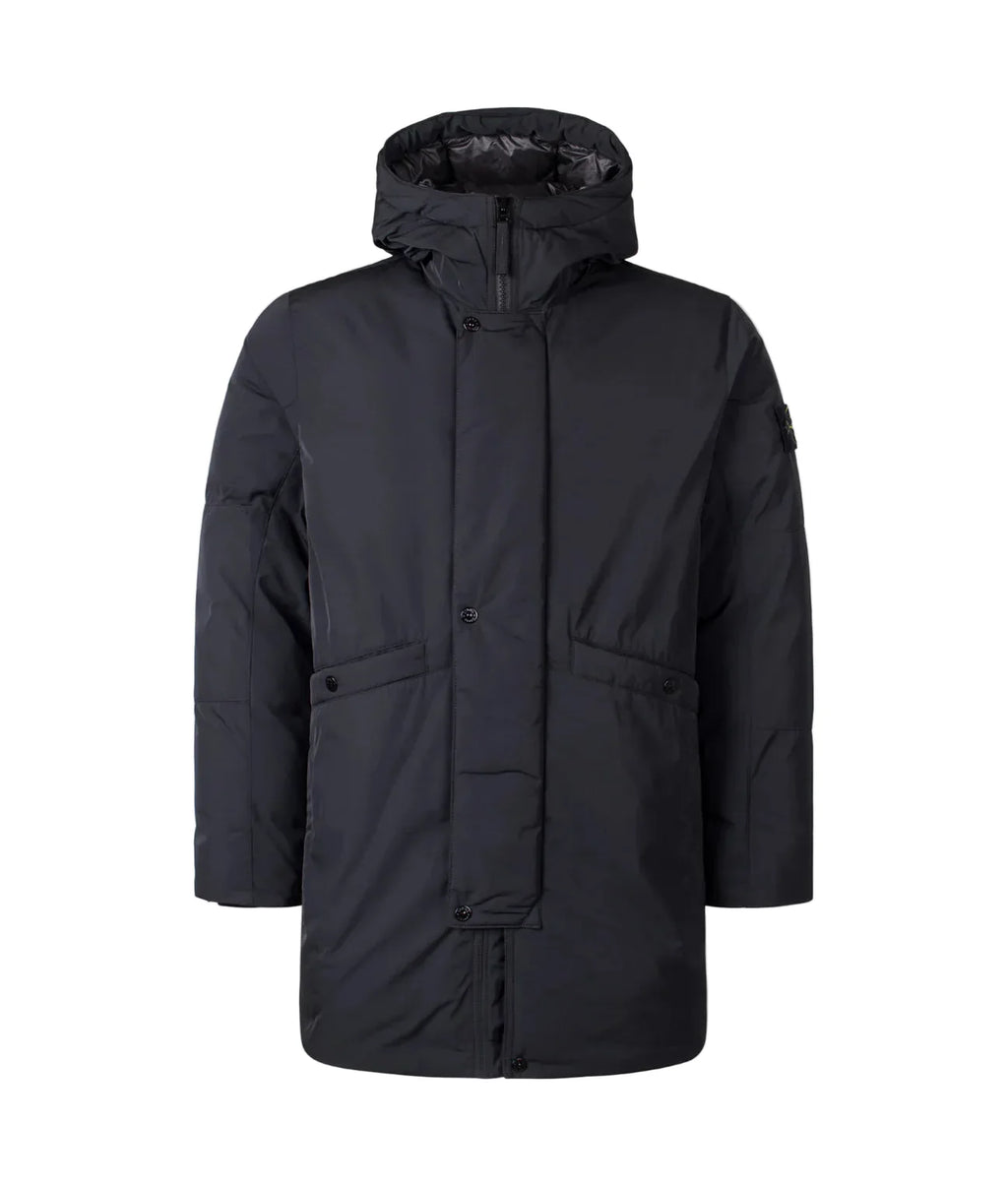 Stone Island Micro Twill Down Parka In Black