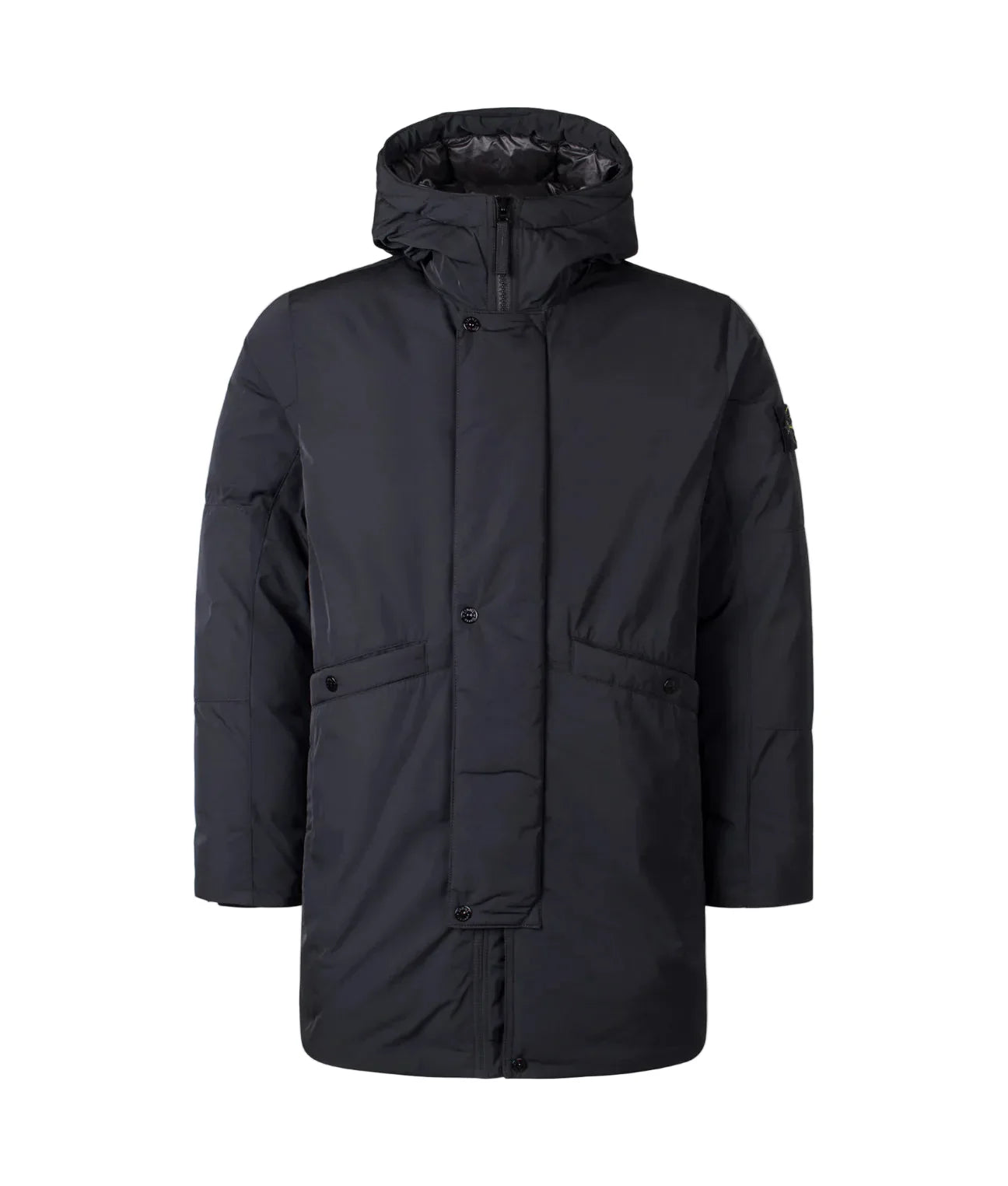 Stone Island Micro Twill Down Parka In Black