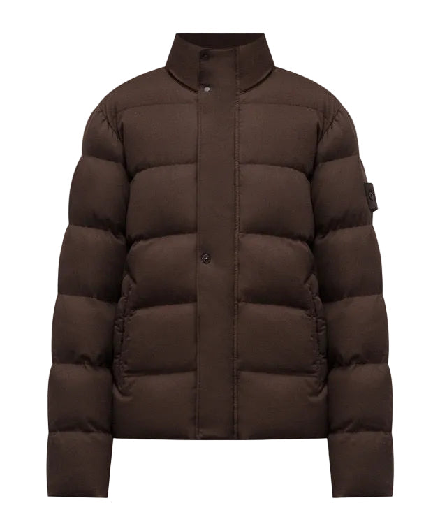 Stone Island Ghost Twill Wool-Tc Down Jacket In Brown