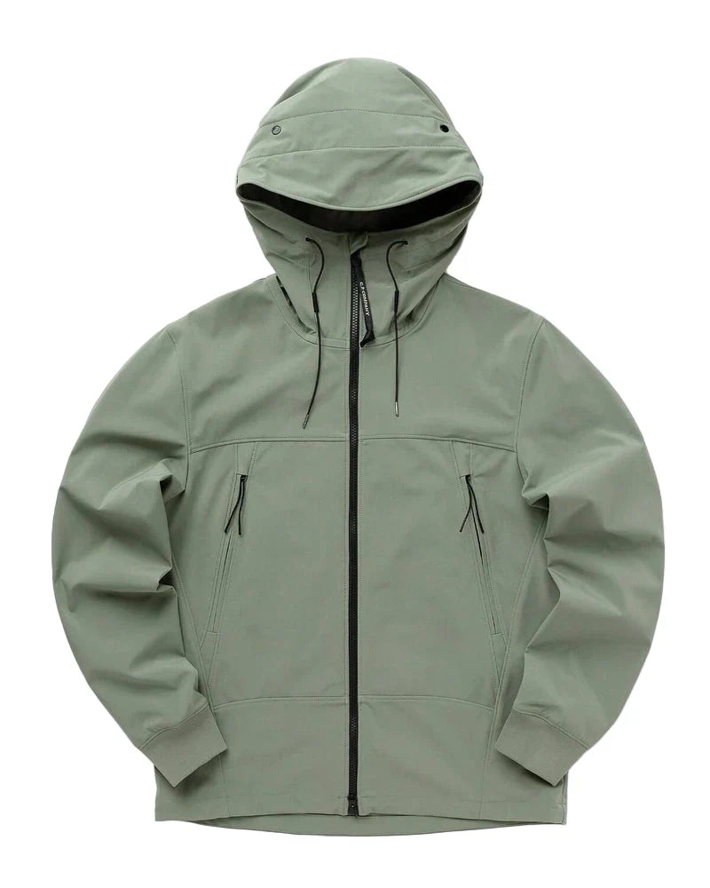 Cp Company S/S Goggle Soft Shell Jacket In Agave Green