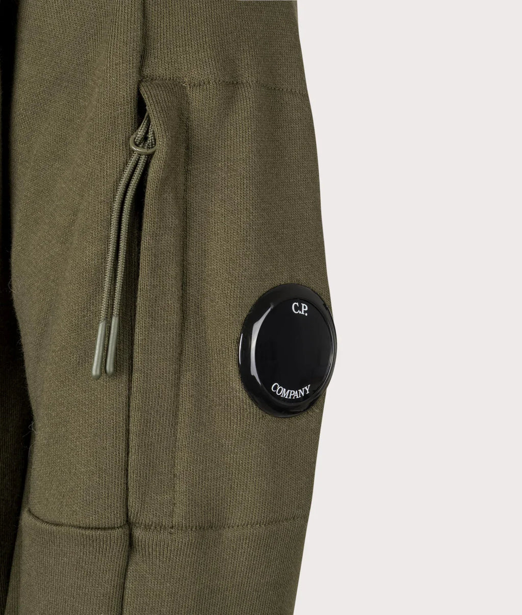 Cp Company 16cm Diagonal Raised Quarter Zip Lens Sweatshirt In Ivy Green