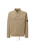 Cp Company Microreps Peached Lens Overshirt In London Fog Grey