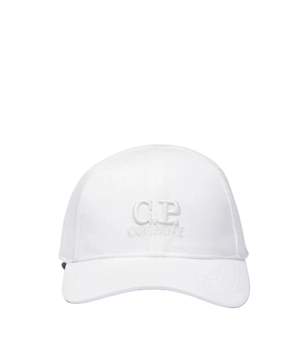 Cp Company Gabardine Logo Cap In White