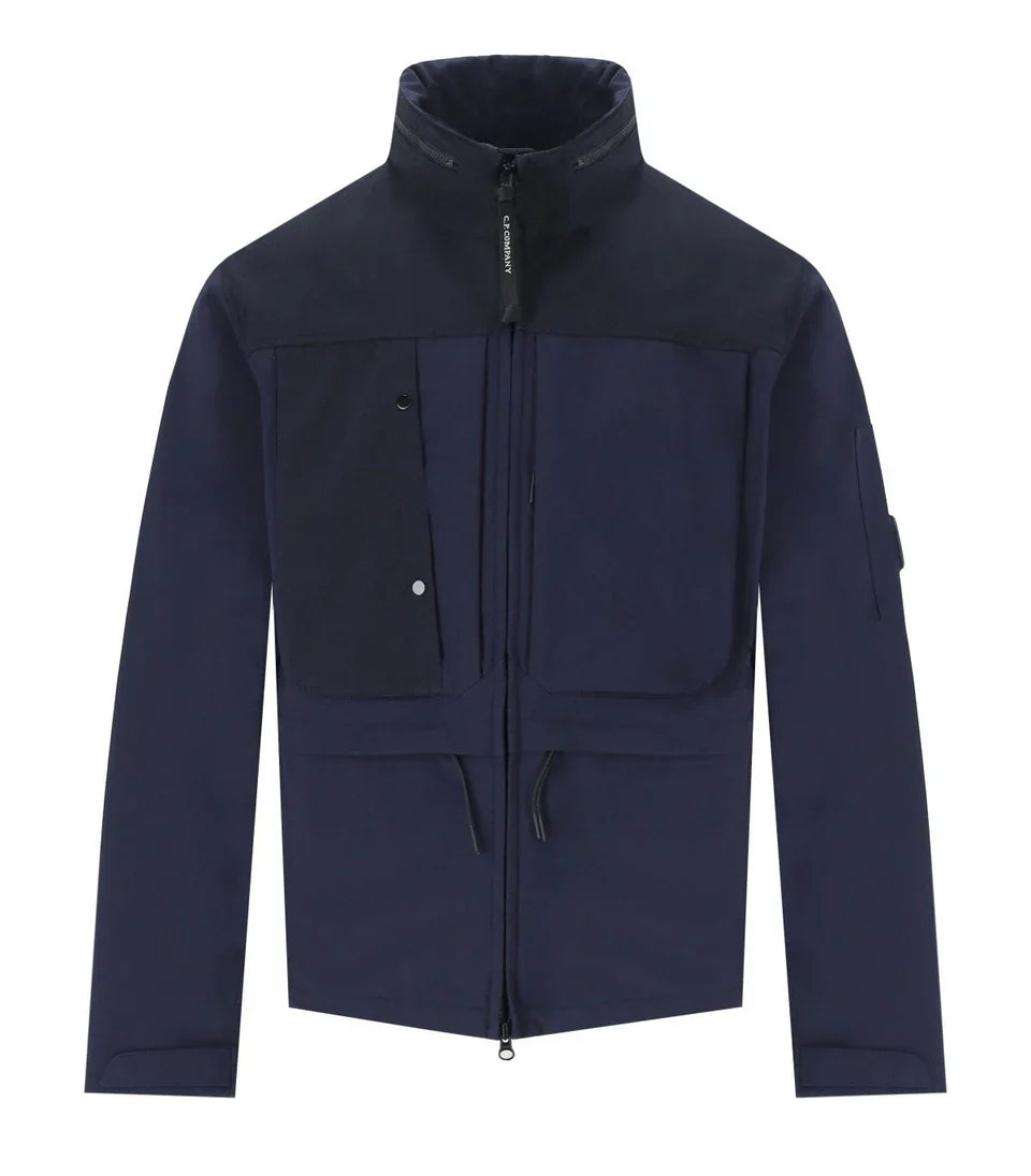 Cp Company Gd Shell Mixed Jacket In Navy