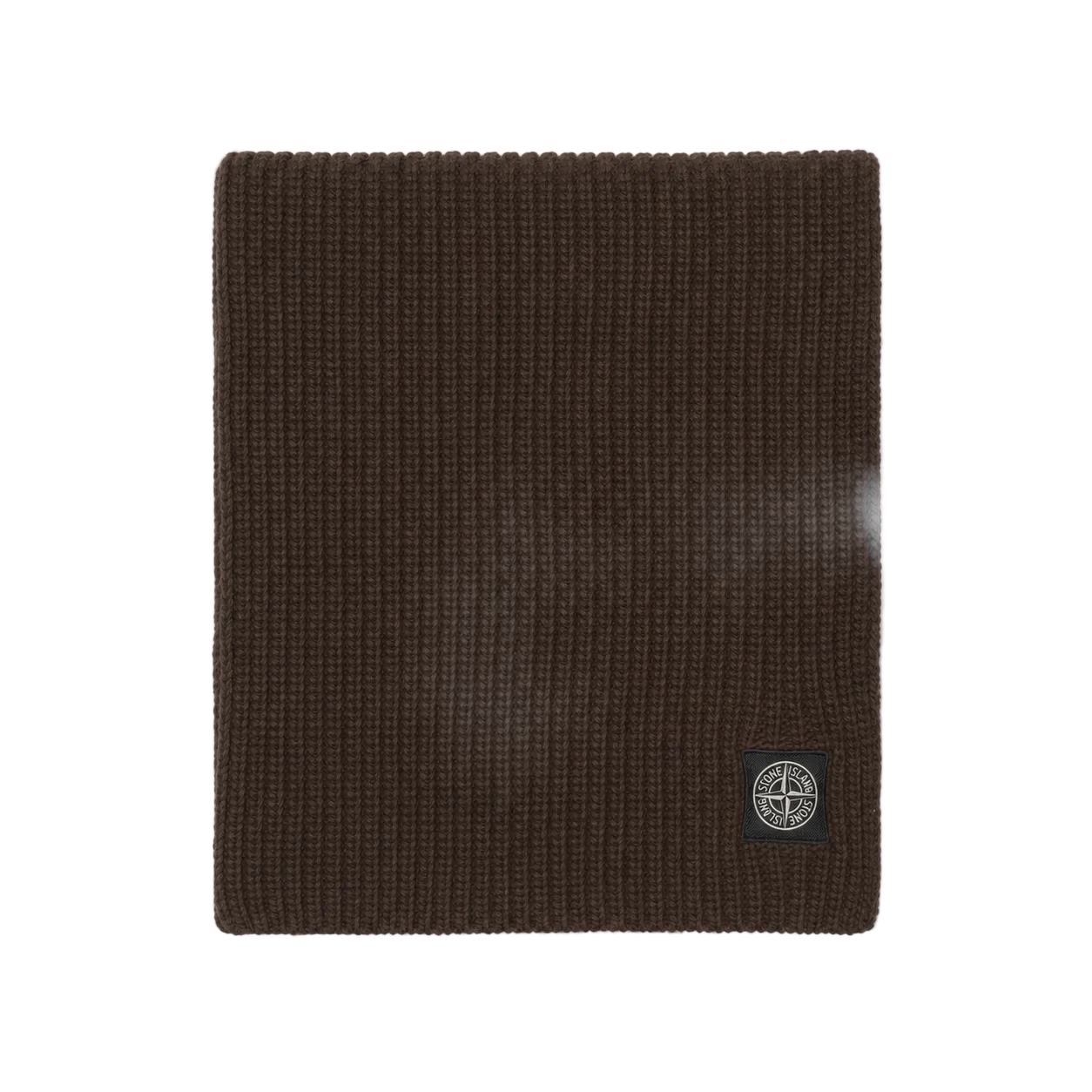 Stone Island Patch Logo Wool Scarf In Brown