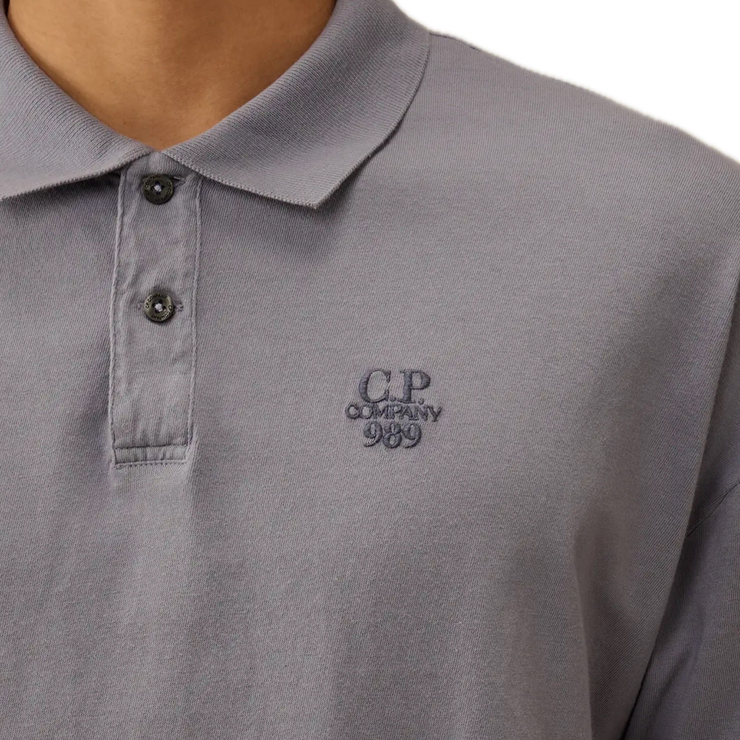 Cp Company Box Fit 989 Logo Polo Shirt In Lavender