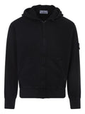 Stone Island Panama Organic Cotton Hooded Canvas Work Jacket In Black