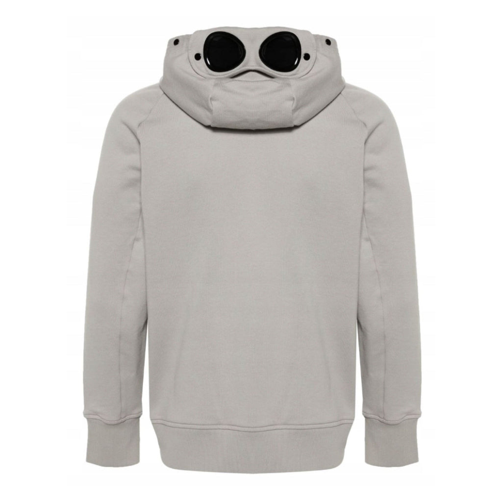 Cp Company Goggle Full Zip Hoodie In Drizzle Grey